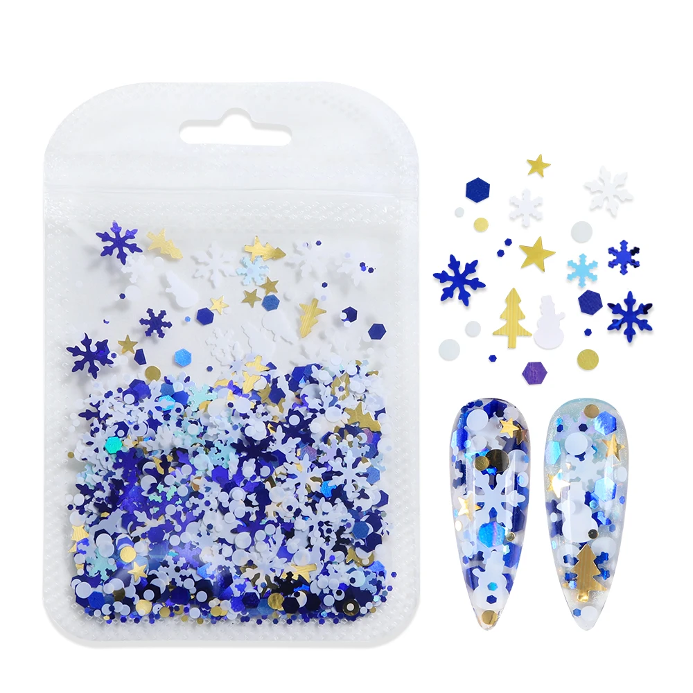 Nail Art Xmas Tree - 5g Christmas Day Nails Decoration Snowflakes
