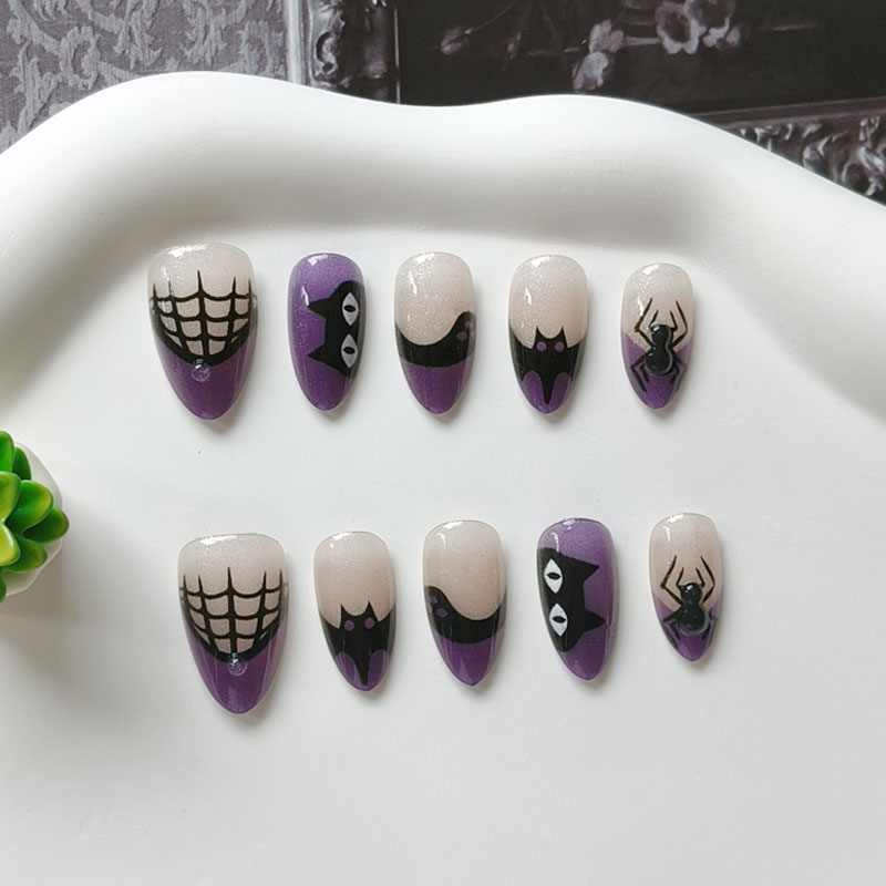 Nail Art Cat Eye - 10Pcs Women Halloween Party Themed Purple