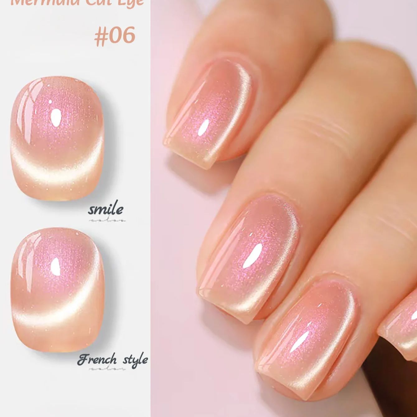 1pcs ZH Summer Charming Mermai - Nail Art Cat Eye Pink review and price