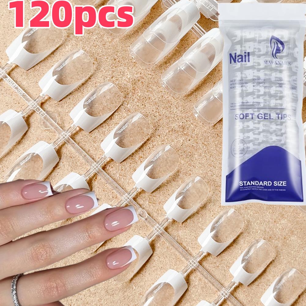 120pcs/bag Clear French Coffin - Nail Art Wedding review and price
