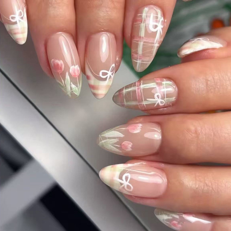 24pcs Bow False Nails Sets Pre - Nail Art Valentine review and price