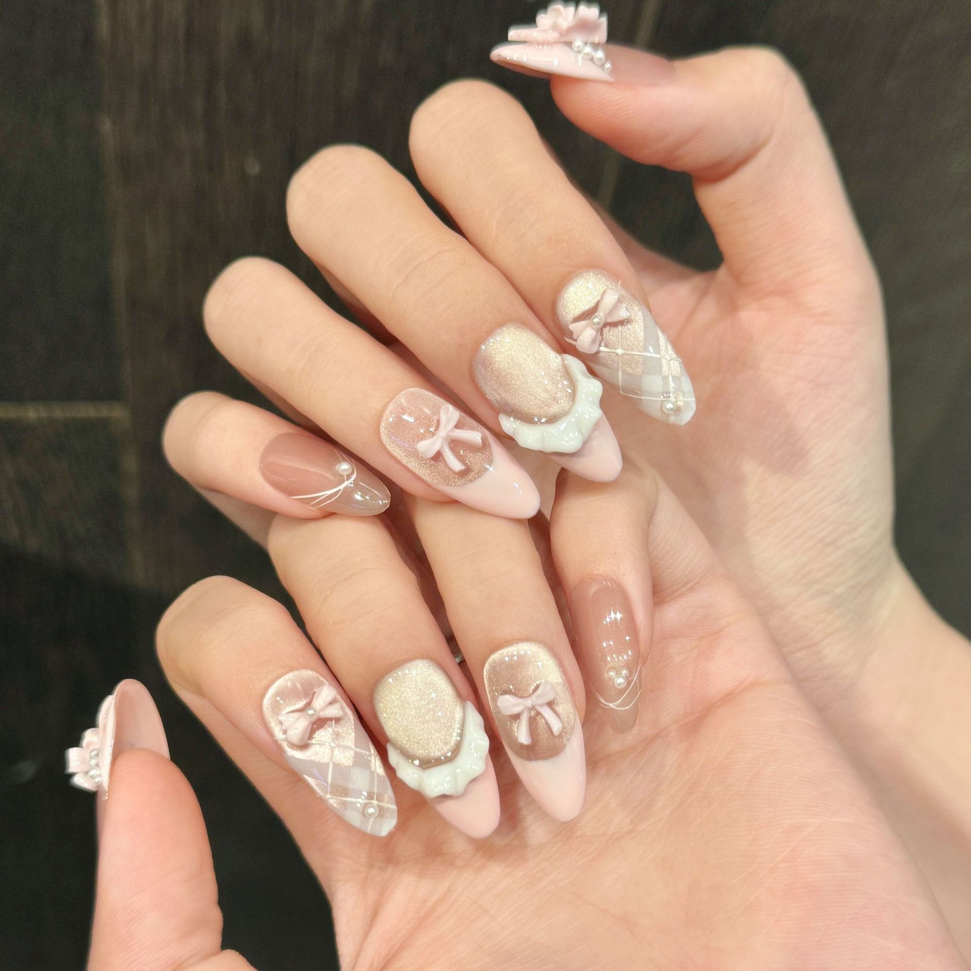 10pcs Handmade Press on Nails  - Nail Art Cat Eye review and price
