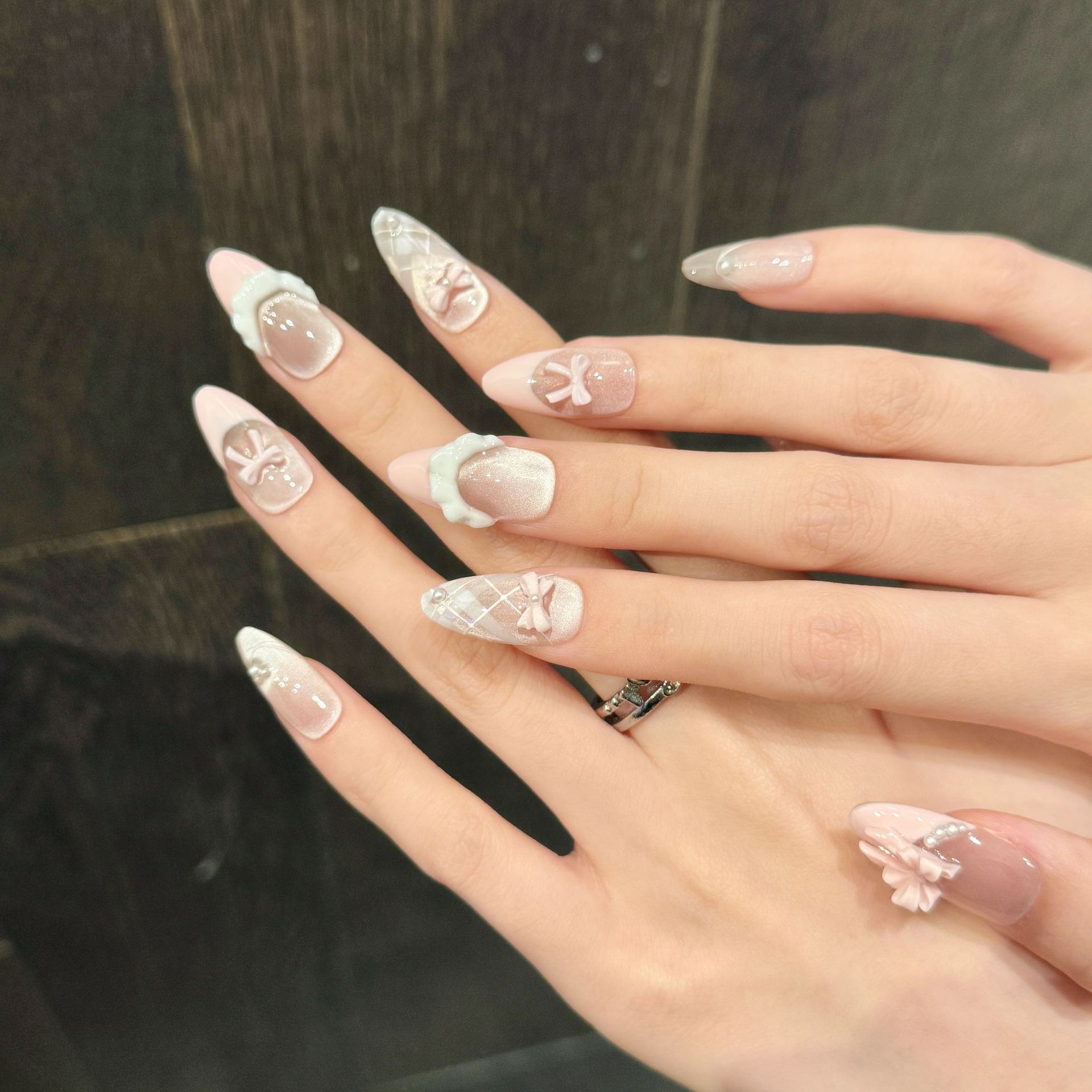 10pcs Handmade Press on Nails  - Nail Art Cat Eye review and price
