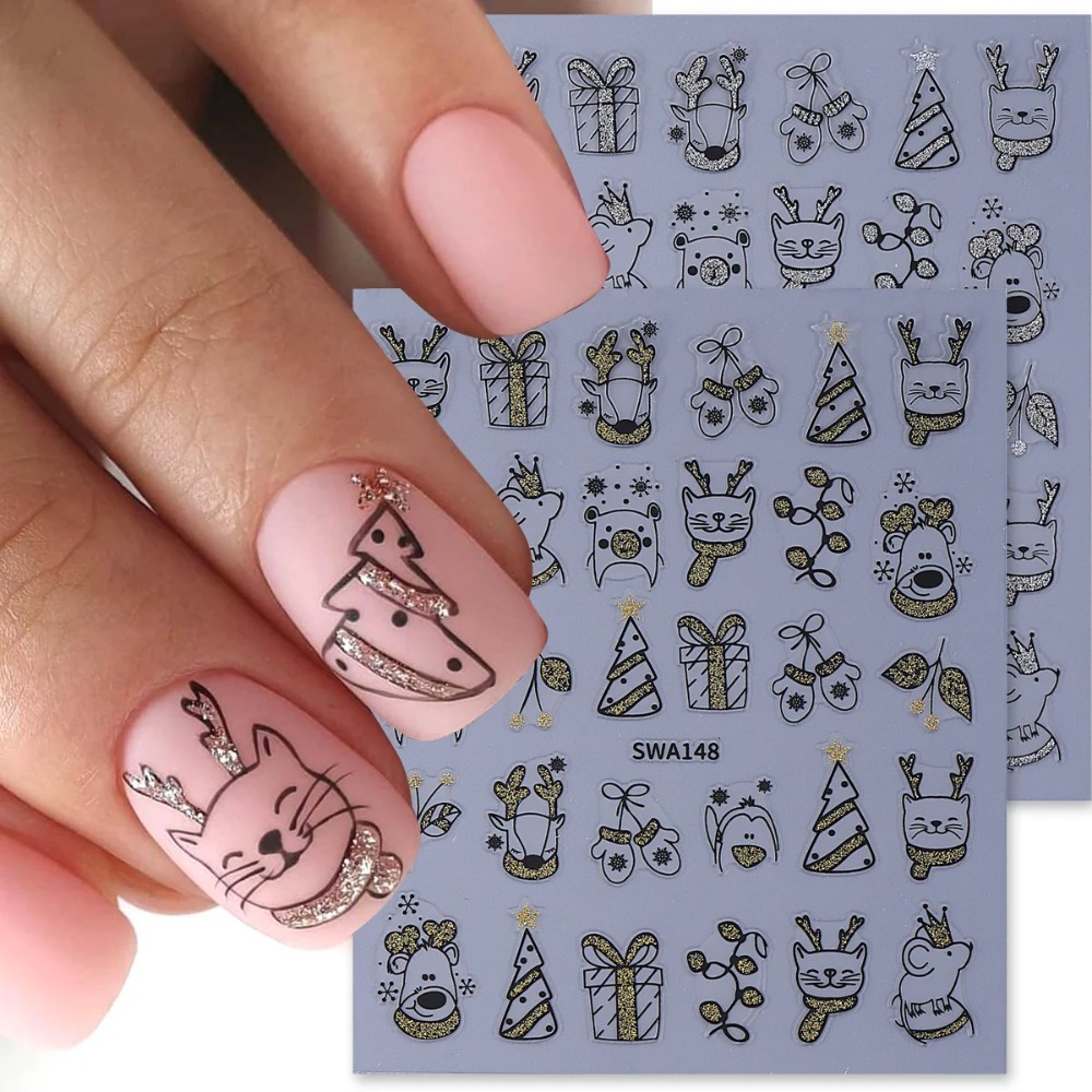 1pc Shinning Cartoon Christmas - Nail Art Xmas Simple review and price