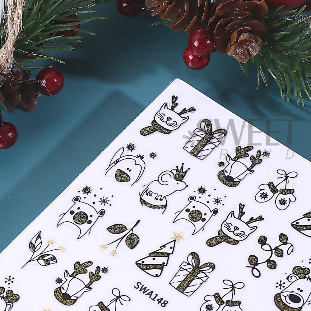 1pc Shinning Cartoon Christmas - Nail Art Xmas Simple review and price