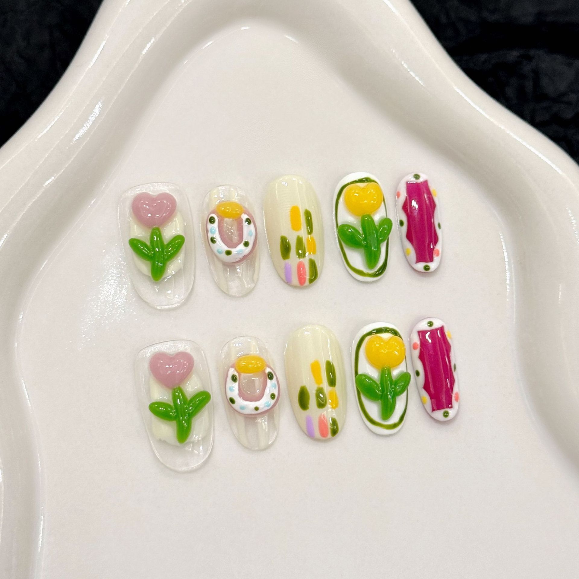 10pcs Handmade Press on Nails  - Nail Art Cat Eye review and price
