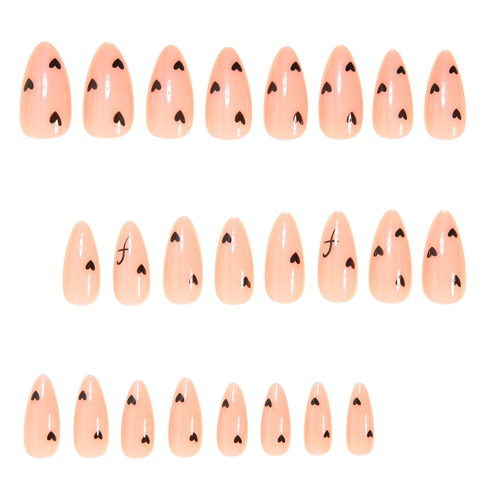 Medium almond fake nails in Be - Nail Art Wedding review and price