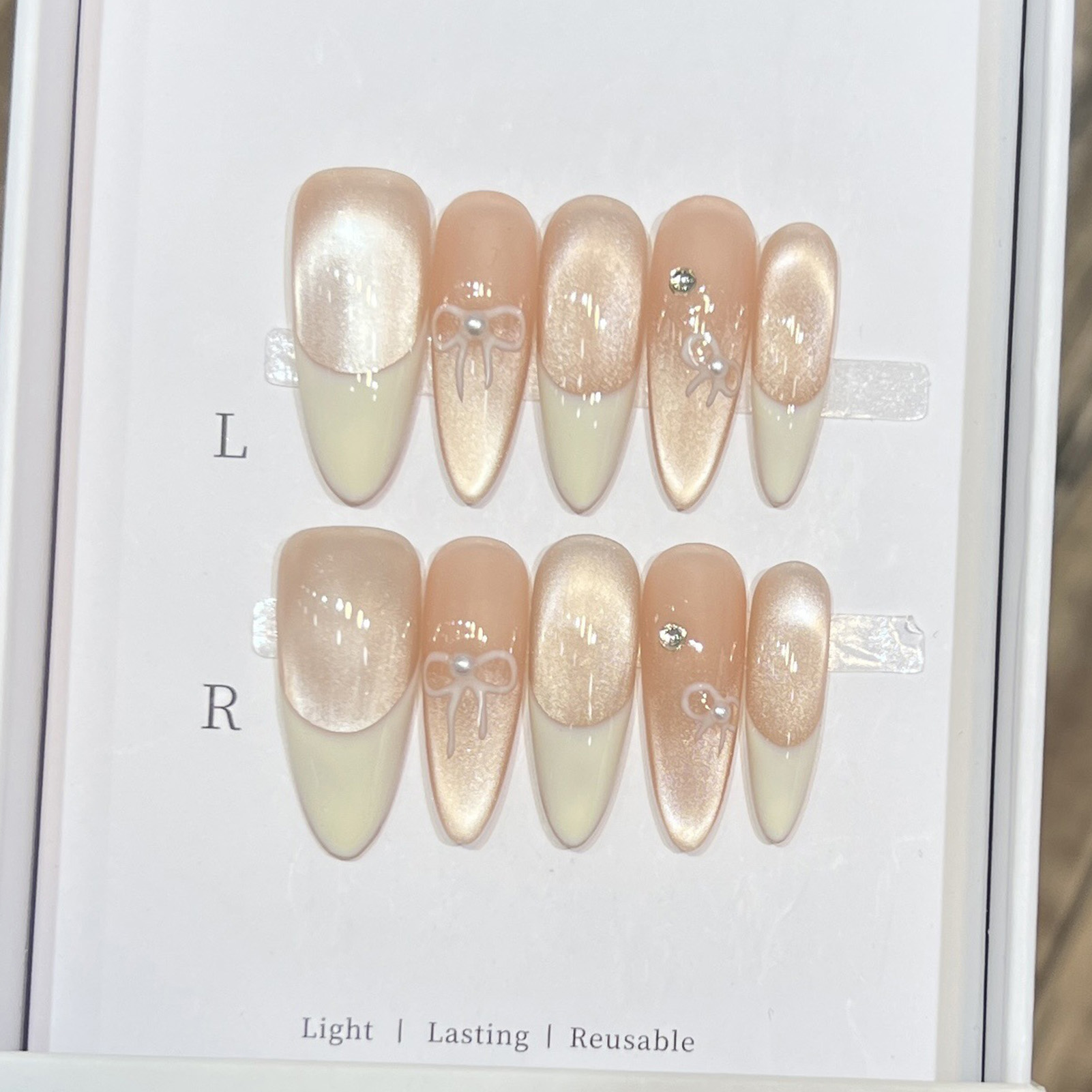 10PCS Almond Glossy Press On N - Nail Art Wedding review and price