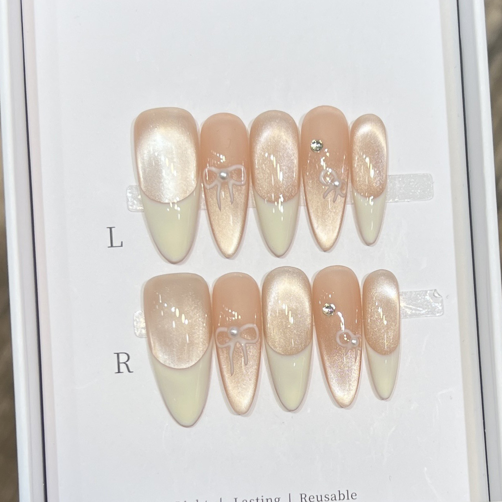 10PCS Almond Glossy Press On N - Nail Art Wedding review and price