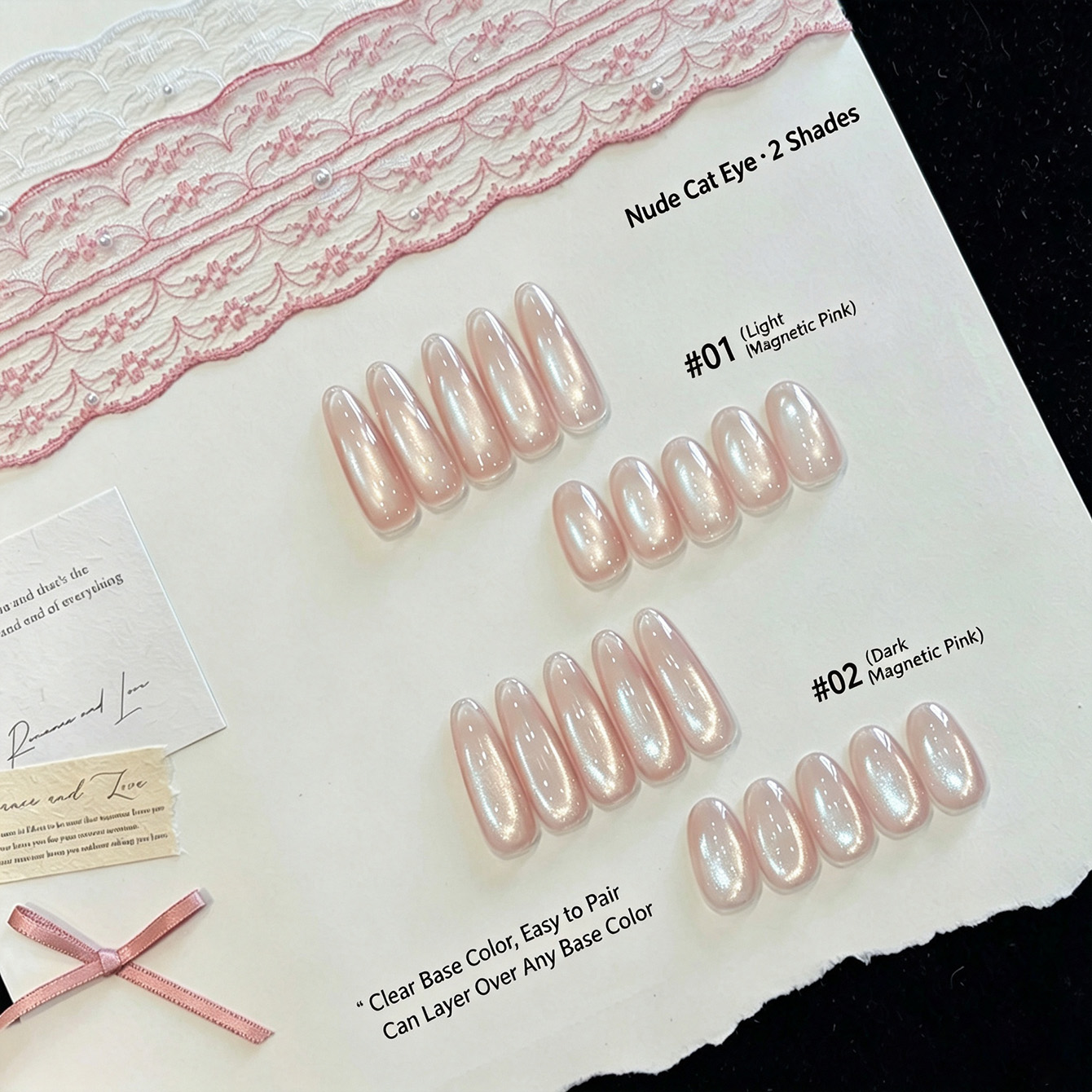 2‑Color Sheer Nude Pink Magnet - Nail Art Cat Eye Pink review and price