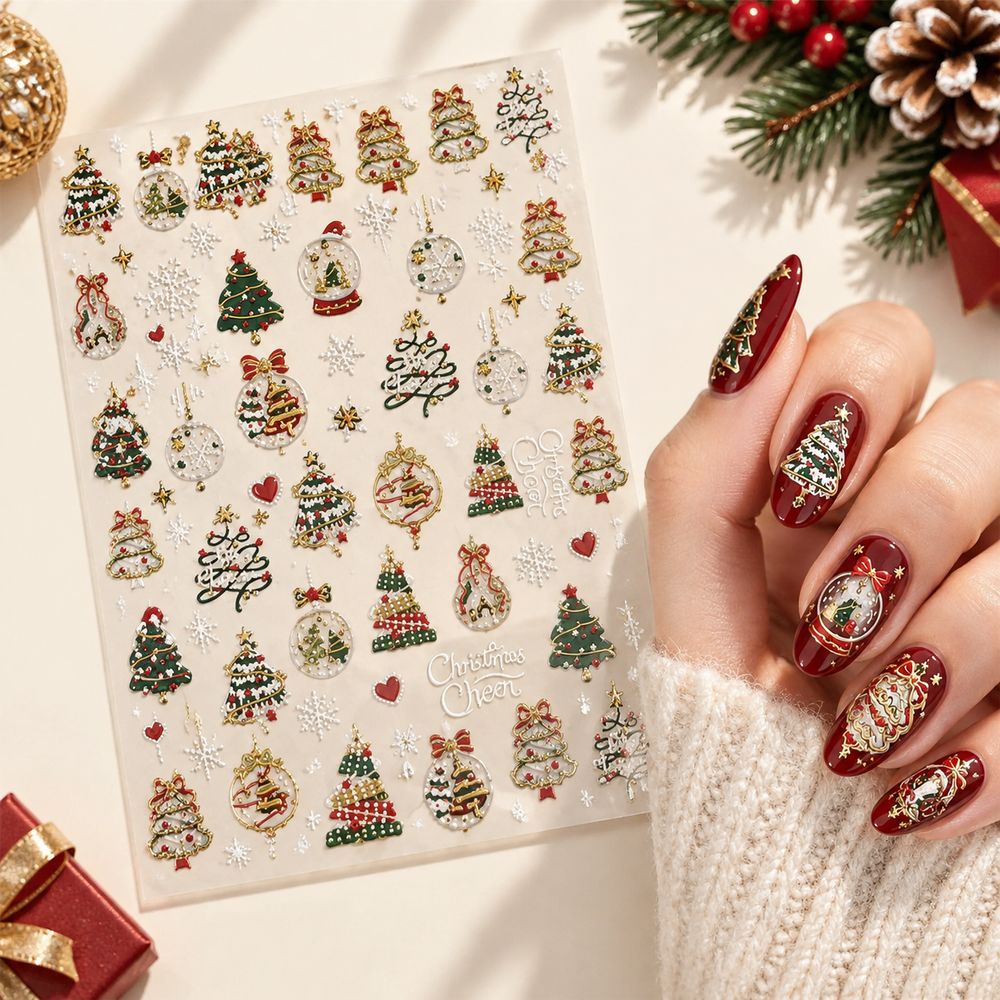 1Pc New Arrival 5D Gold Christ - Nail Art Xmas Tree review and price