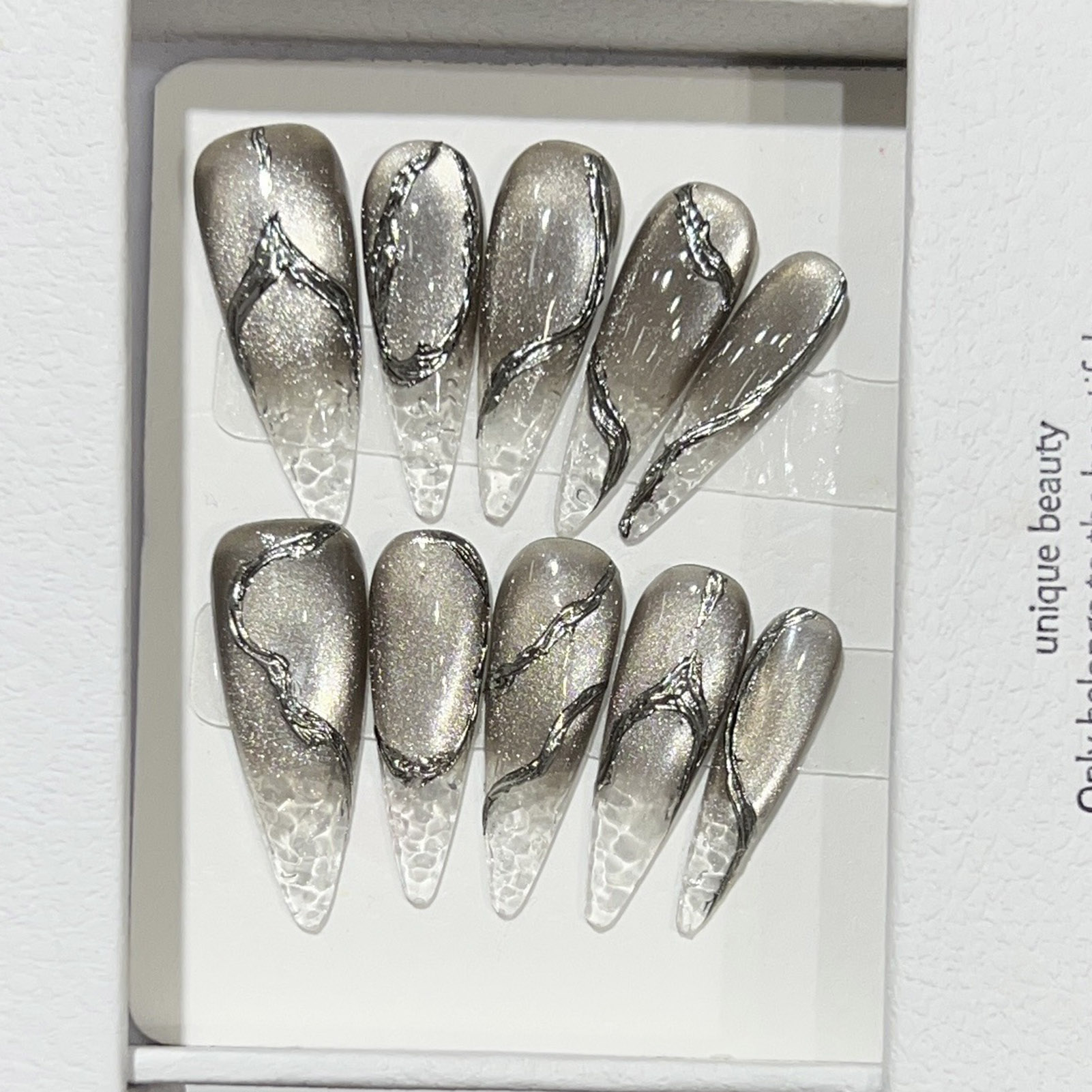 10pcs Halloween False Nails Re - Nail Art Cat Eye review and price