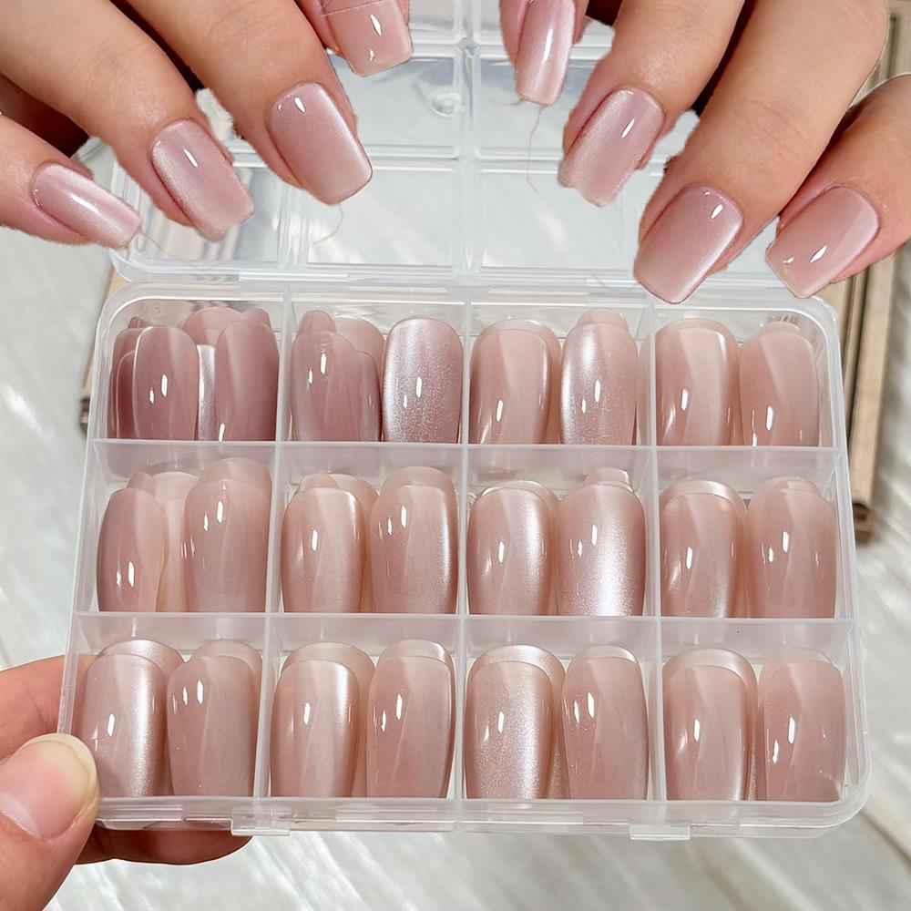 144Pcs/Box Nude Pink Cat's Eye - Nail Art Wedding review and price