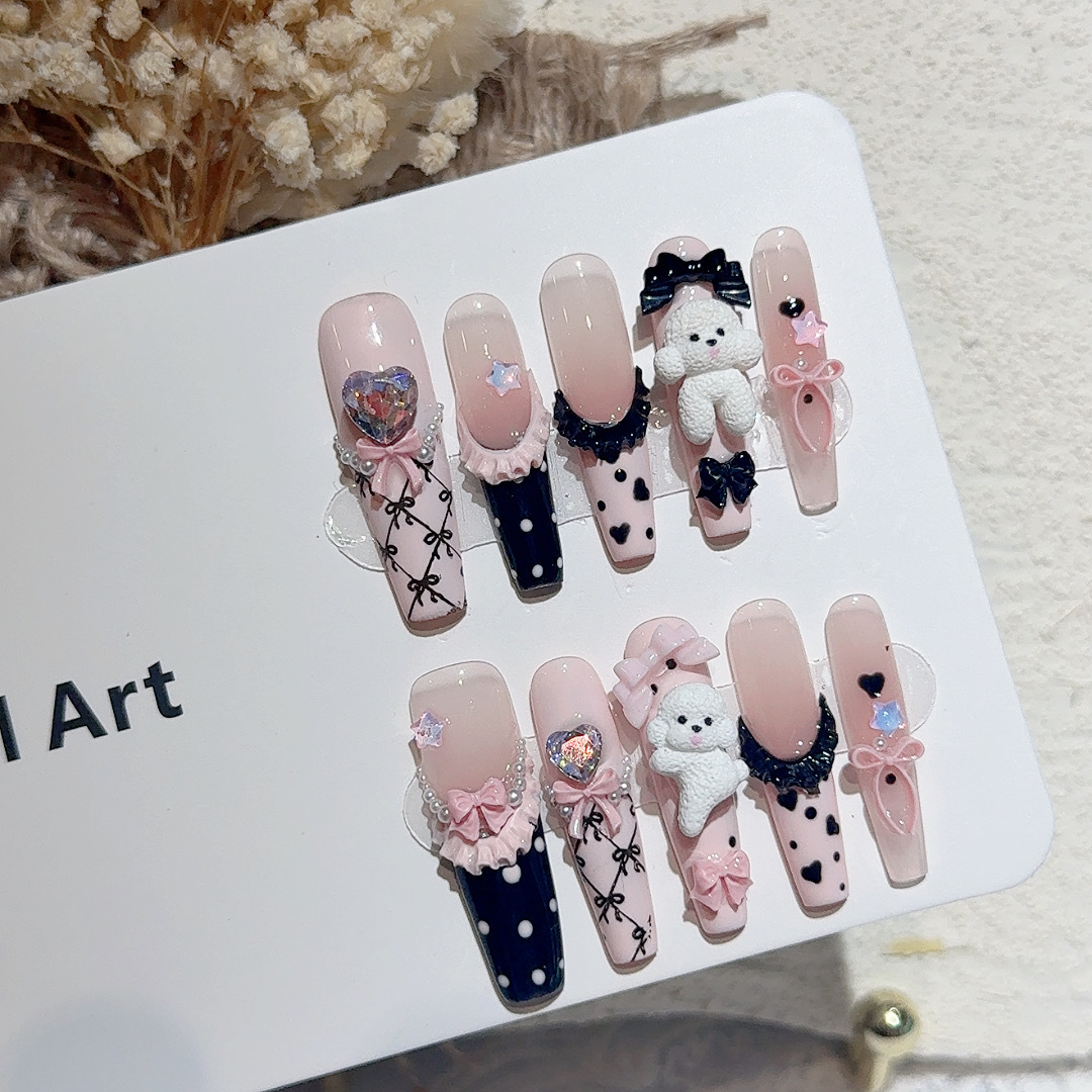 10PCS Black Lace Polka Dot Bal - Nail Art Wedding review and price