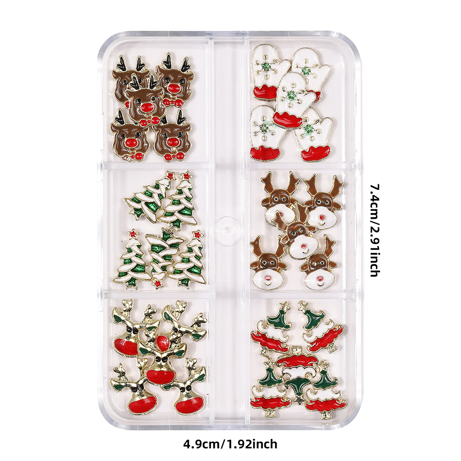 6 Grids 3D New Christmas Alloy - Nail Art Xmas Tree review and price