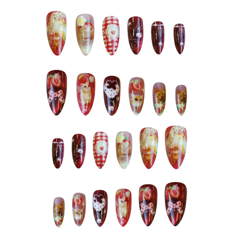 24pcs Strawberry Cat's Eye Pre - Nail Art Cat Eye review and price