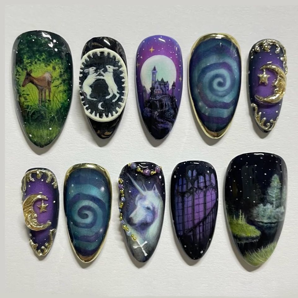 24pcs Fantasy Celestial Horse  - Nail Art Cat Eye review and price