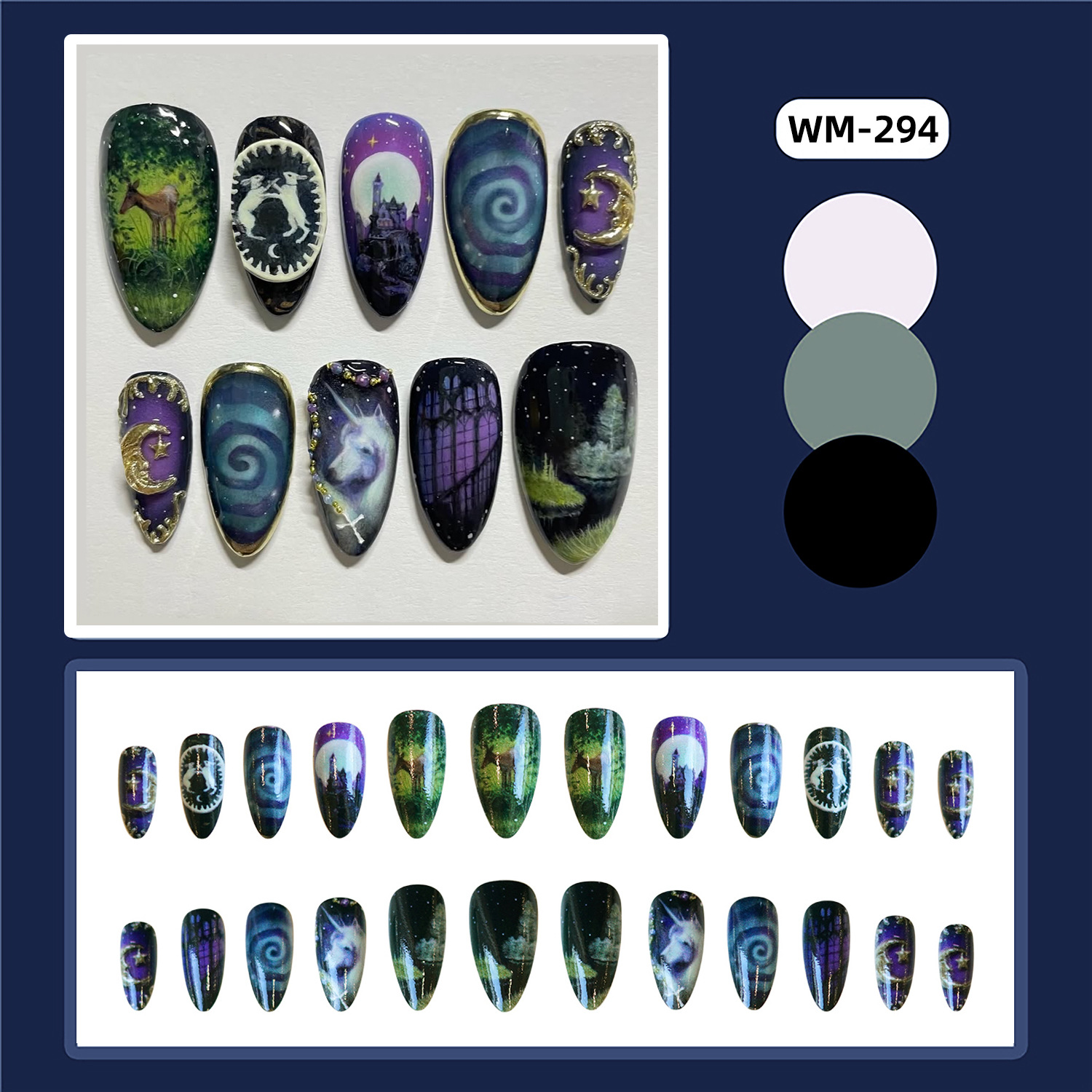 24pcs Fantasy Celestial Horse  - Nail Art Cat Eye review and price